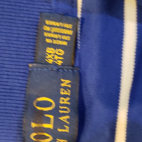 Polo Golf Ralph Lauren Shirt Mens Blue and White Striped Size 4XB 4TG - Picture 5 of 5